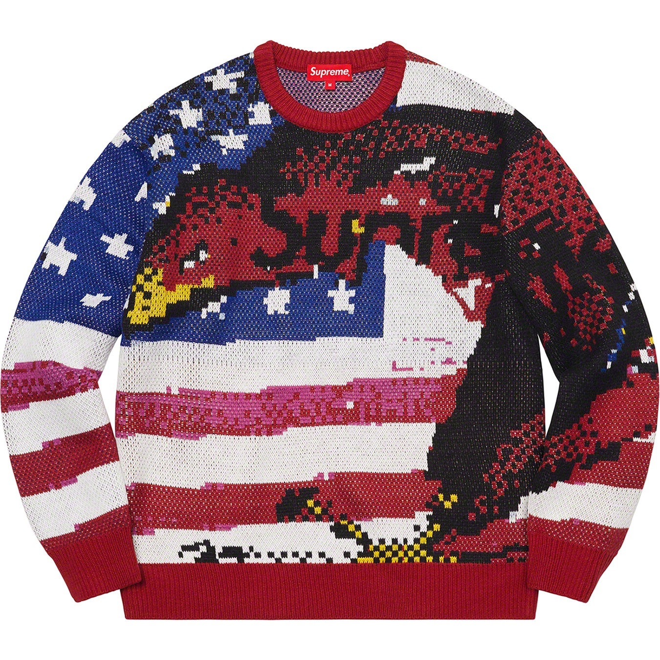 Supreme Digital Flag Sweater (SS21) - Red - $158