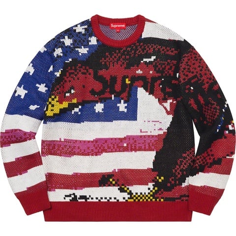 Supreme Digital Flag Sweater - Red