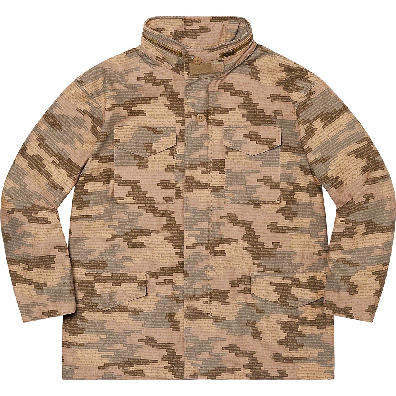 Supreme Logo Camo M-65 Jacket (SS21) - Tan - $298
