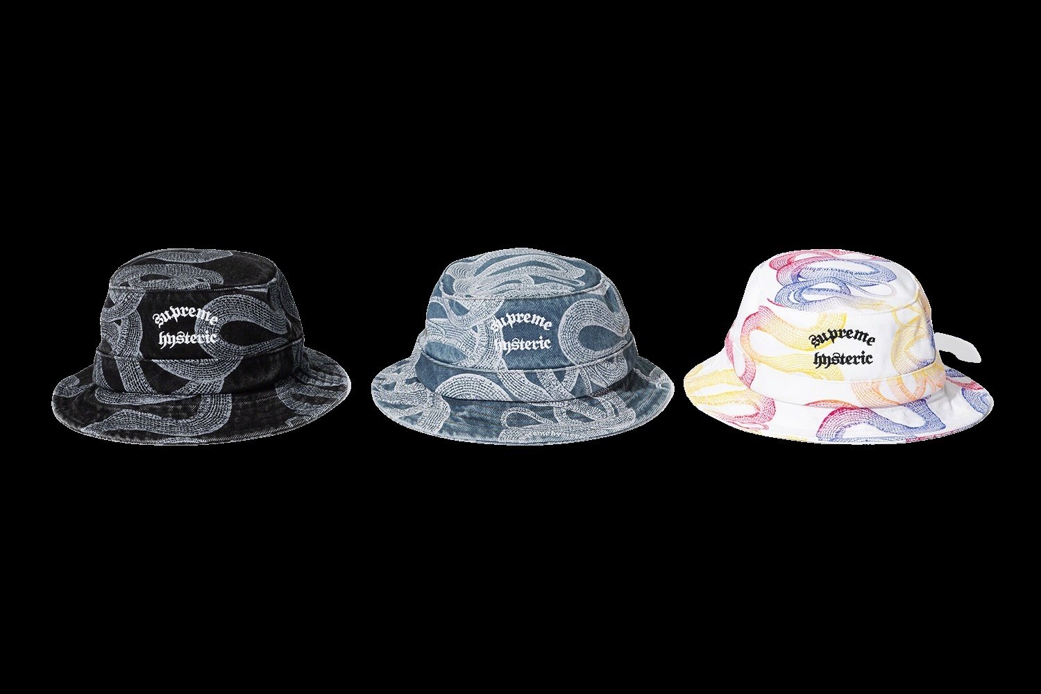 帽子 Supreme HYSTERIC GLAMOUR Snake hat Supreme HYSTERIC GLAMOUR Snake Denim Crusher (SS21) - $66
