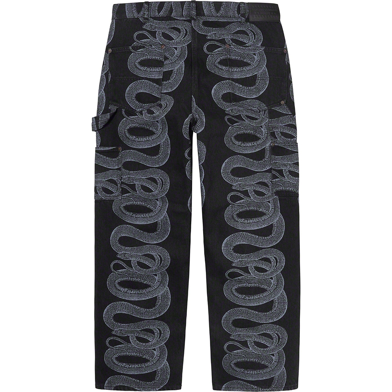 Supreme Supreme HYSTERIC GLAMOUR Snake Double Knee Denim Painter Pant (SS21) - Black - $188