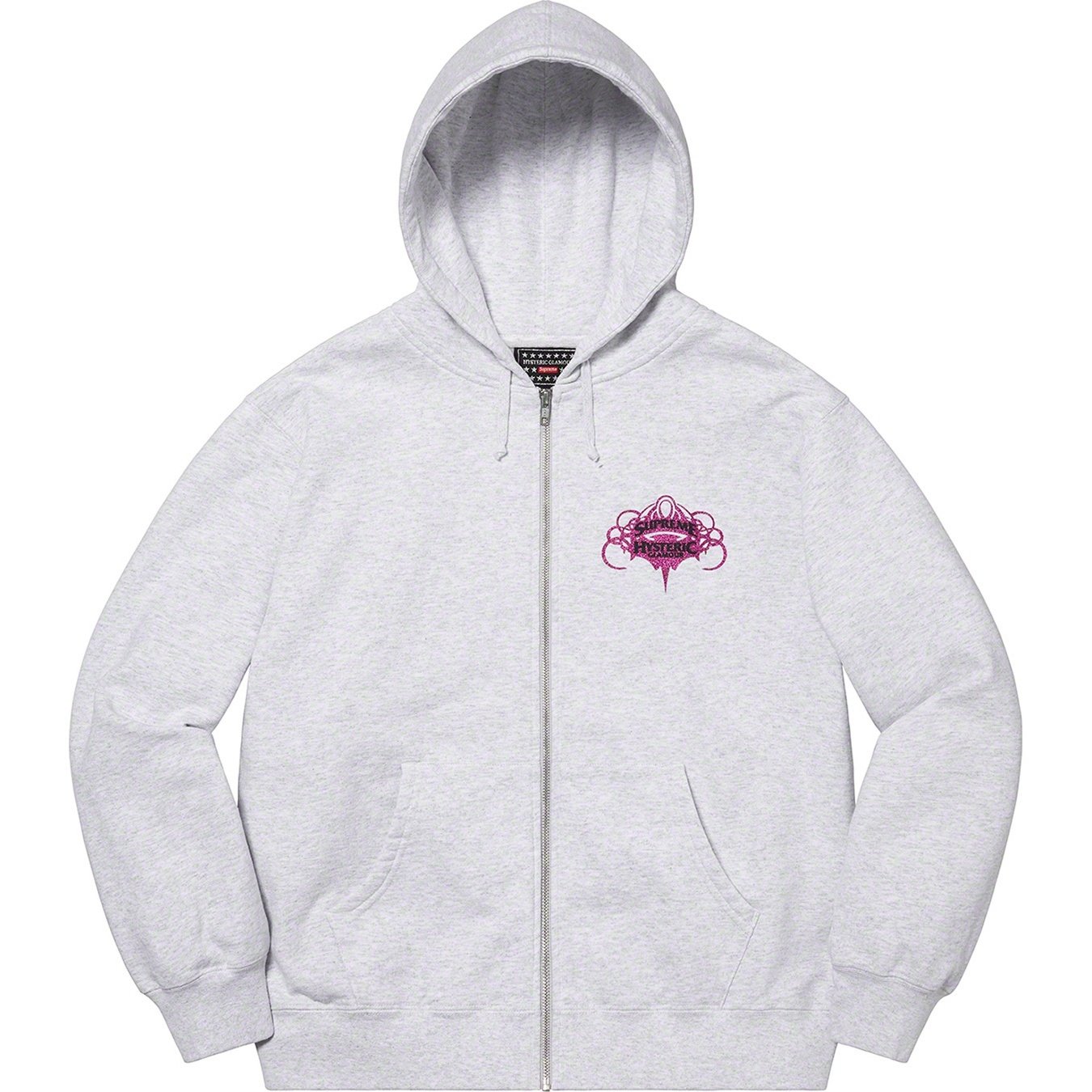 Supreme Supreme HYSTERIC GLAMOUR Zip Up Hooded Sweatshirt (SS21) - Ash Grey - $178