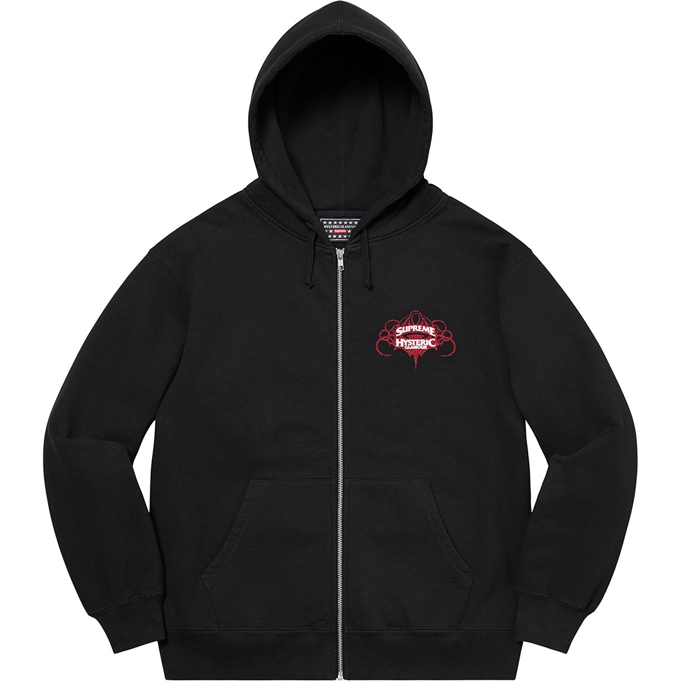 Supreme Supreme HYSTERIC GLAMOUR Zip Up Hooded Sweatshirt (SS21) - Black - $178