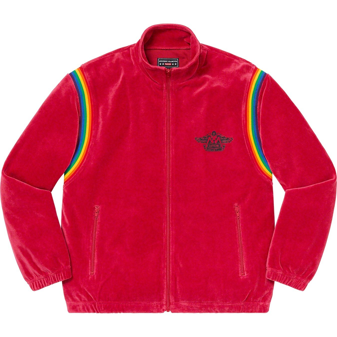 Supreme Supreme HYSTERIC GLAMOUR Velour Track Jacket (SS21) - Dusty Red - $158