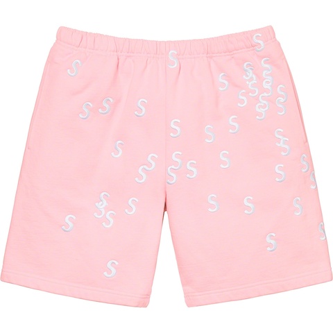 Supreme Embroidered S Sweatshort - Light Pink