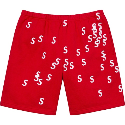 Supreme Embroidered S Sweatshort - Red