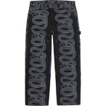 Supreme Supreme HYSTERIC GLAMOUR Snake Double Knee Denim Painter Pant (SS21) - Black