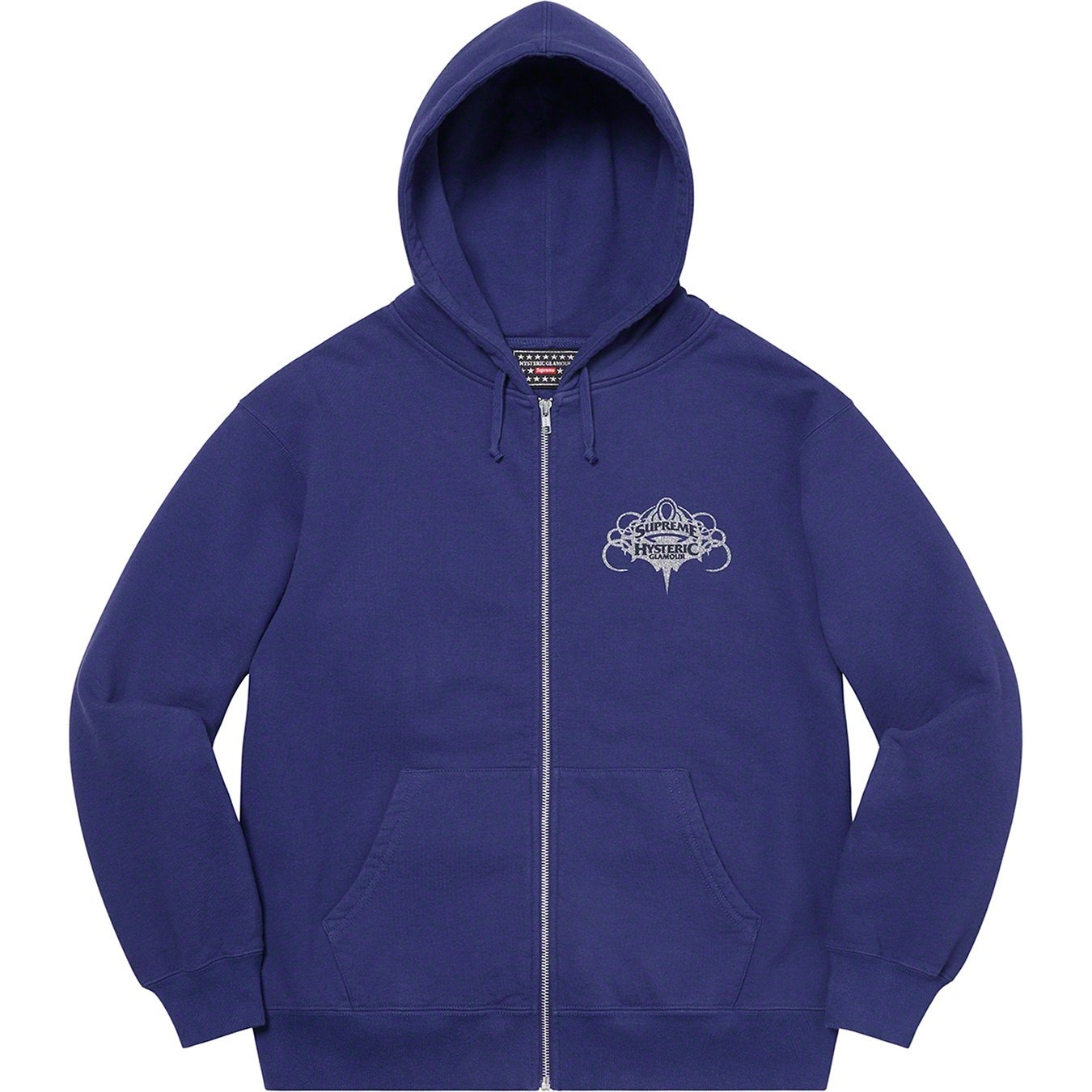 Supreme Supreme HYSTERIC GLAMOUR Zip Up Hooded Sweatshirt (SS21) - Washed Navy - $178