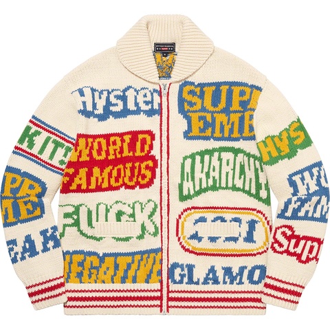 Supreme®/HYSTERIC GLAMOUR Logos Zip Up Sweater - Supreme