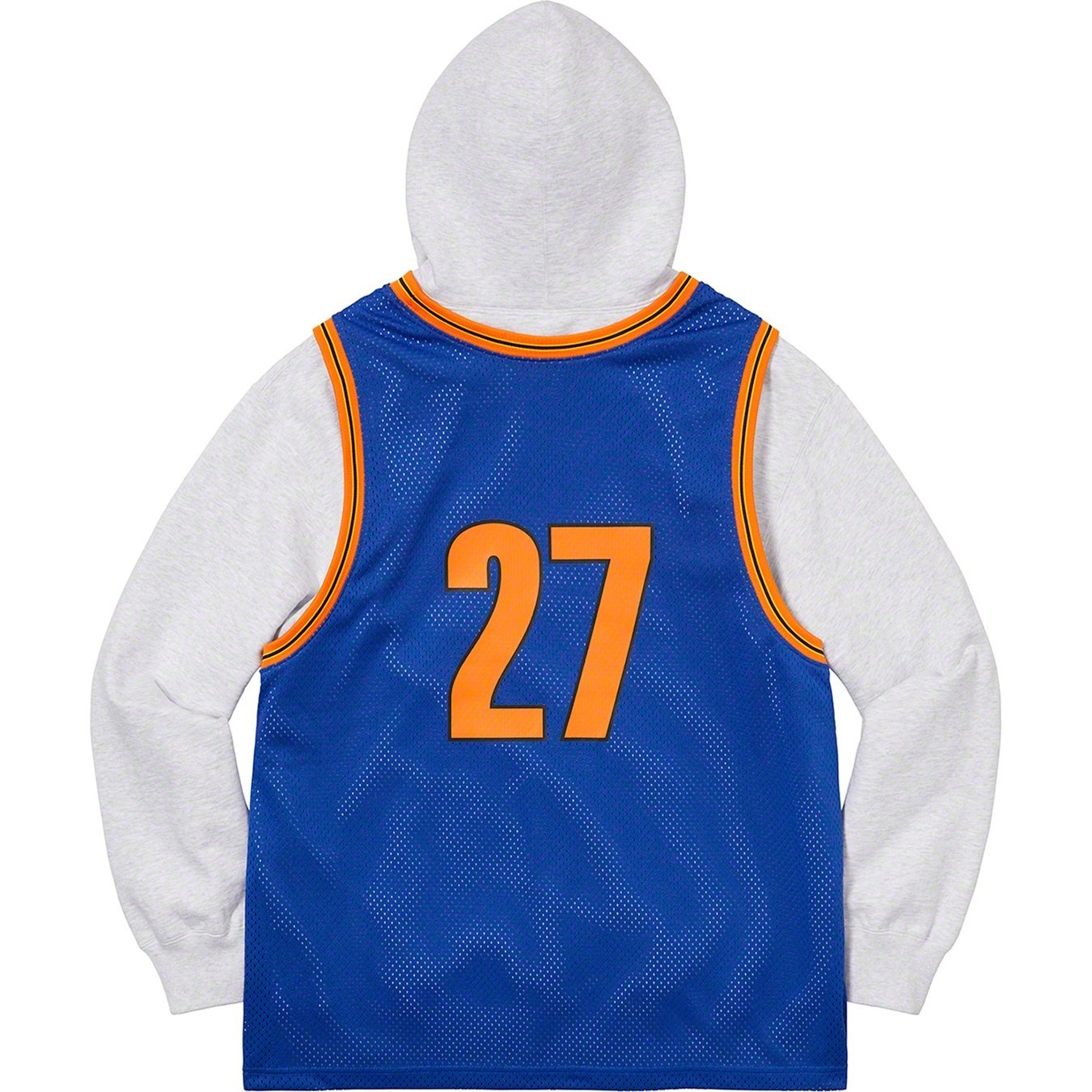 Supreme Basketball Jersey Hooded Sweatshirt (SS21) - Ash Grey - $158