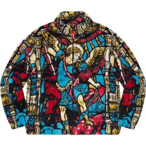 Supreme Saint Michael Fleece Jacket - White