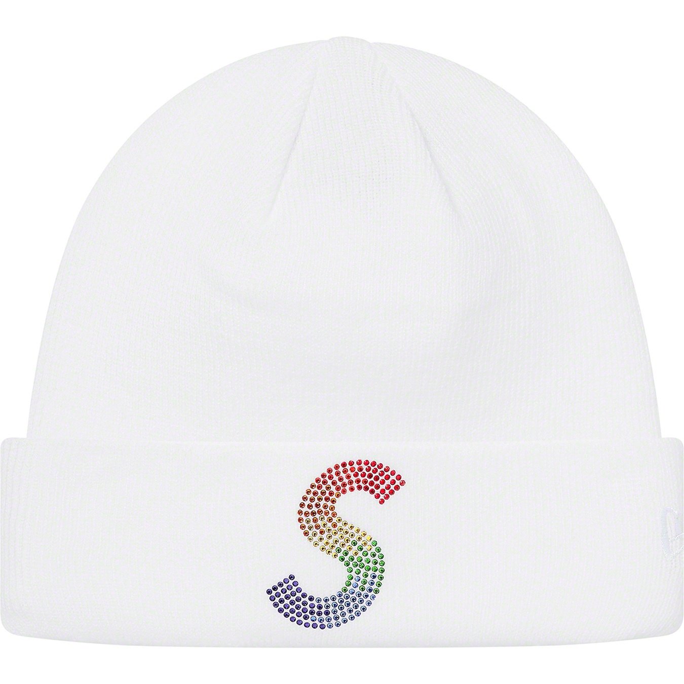 Supreme New Era Swarovski S Logo Beanie (SS21) - White - $88