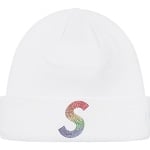 Supreme New Era Swarovski S Logo Beanie (SS21) - White
