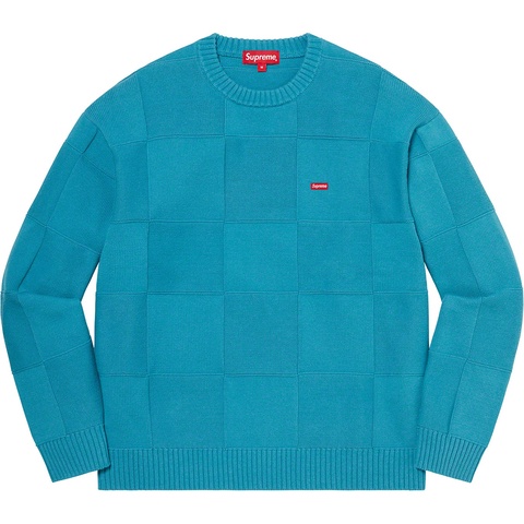 Tonal Checkerboard Small Box Sweater - Supreme