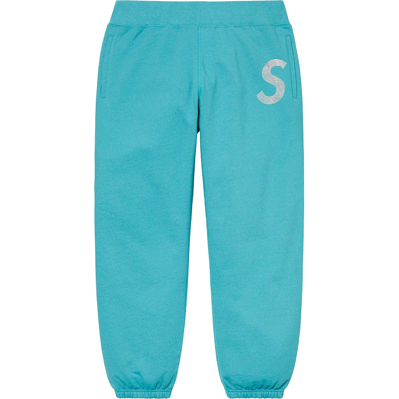 Supreme Swarovski S Logo Sweatpant (SS21) - Light Aqua - $298