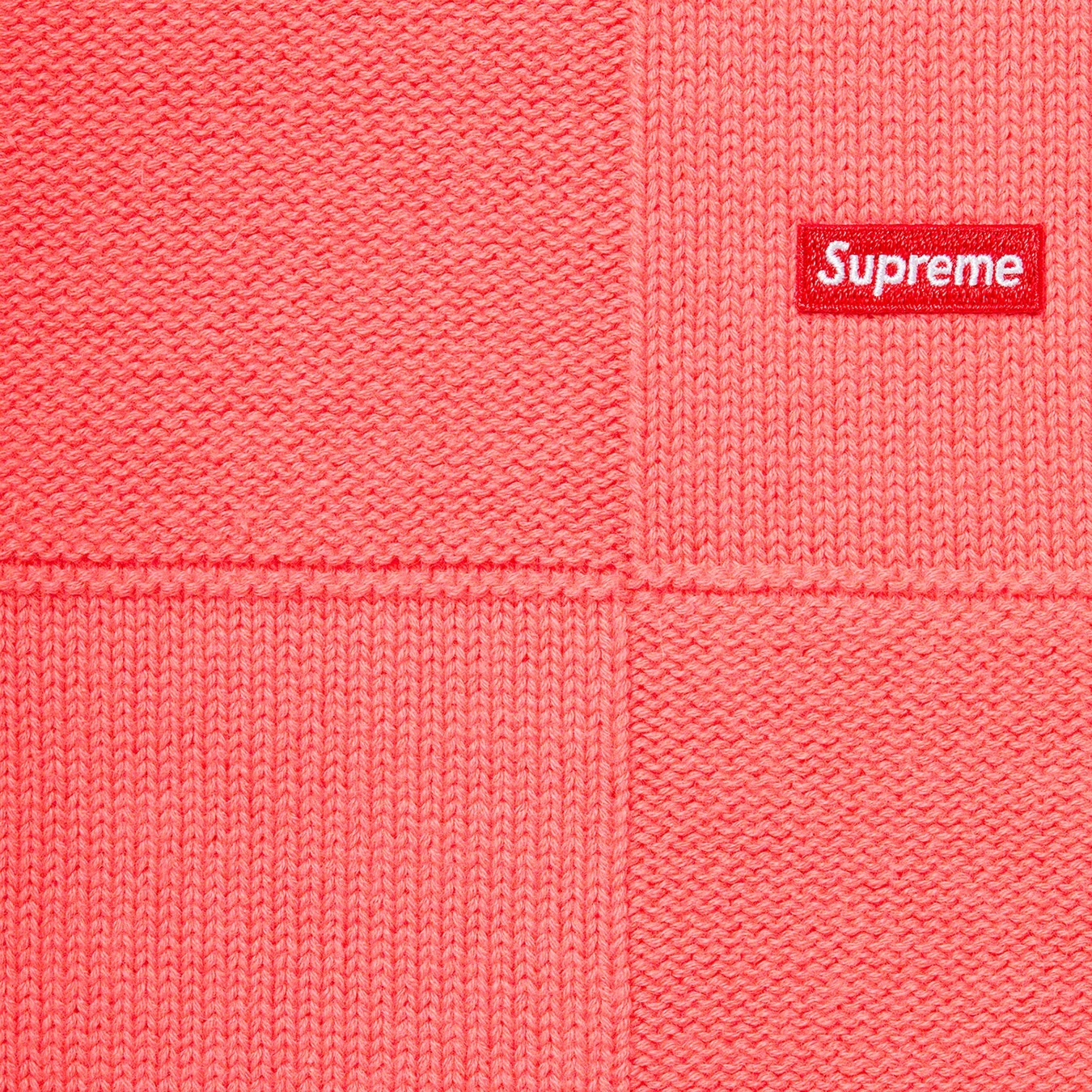 Supreme Tonal Checkerboard Small Box Sweater (SS21) - Coral - $138