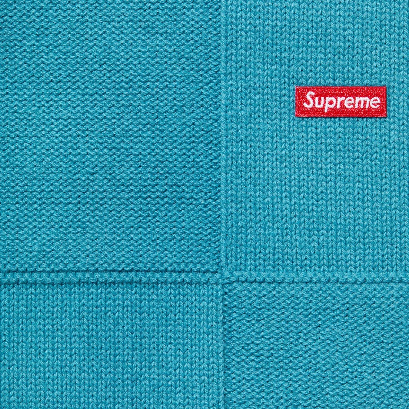 Supreme Tonal Checkerboard Small Box Sweater (SS21) - Teal - $138