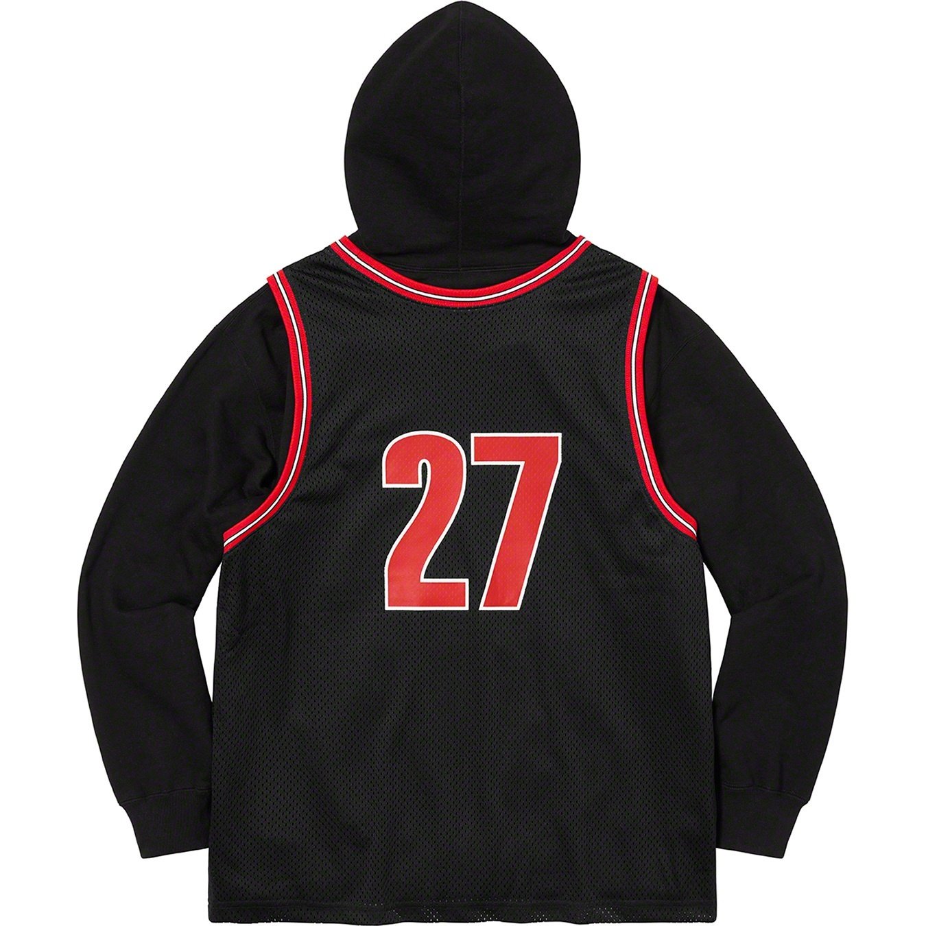 Supreme Basketball Jersey Hooded Sweatshirt (SS21) - Black - $158
