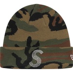 Supreme New Era Swarovski S Logo Beanie (SS21) - Woodland Camo