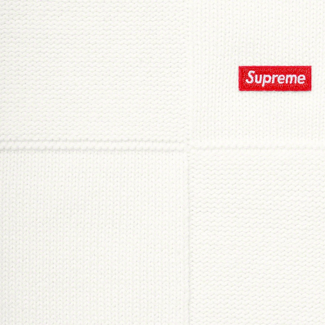 Supreme Tonal Checkerboard Small Box Sweater (SS21) - White - $138