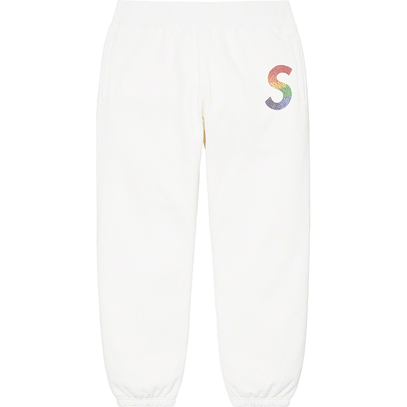 Supreme Swarovski S Logo Sweatpant (SS21) - White - $298