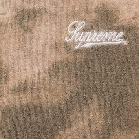 Supreme Bleached Velour L/S Polo - Tan