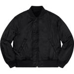 Supreme Clayton Patterson Supreme Skulls Embroidered Velvet MA-1 (SS21) - Black