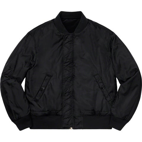 Supreme Clayton Patterson/Supreme Skulls Embroidered Velvet MA-1 - Black