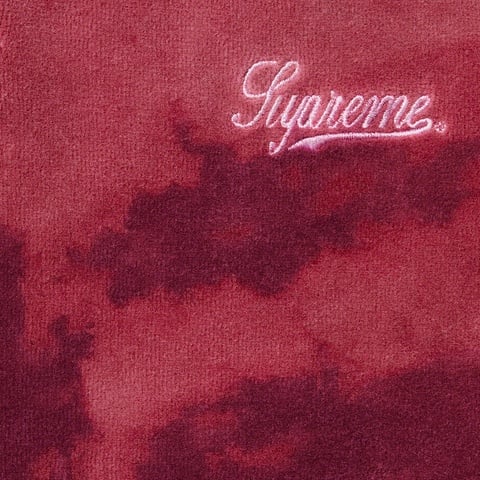 Supreme Bleached Velour L/S Polo - Magenta