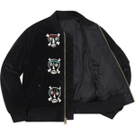 Supreme Clayton Patterson Supreme Skulls Embroidered Velvet MA-1 (SS21) - Black