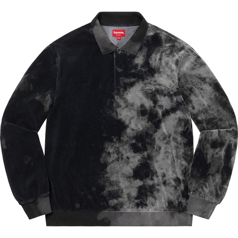 Bleached Velour L/S Polo - spring/summer 2021 - Supreme
