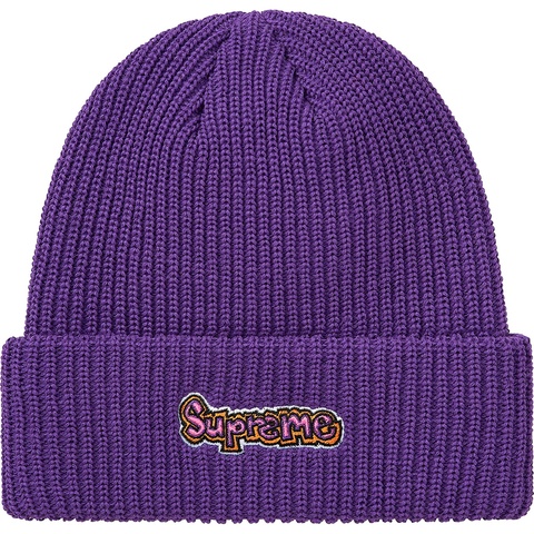 21SS Supreme Gonz Logo Beanie 紫 CE92 NWT Supreme NY Gonz Logo Purple Beanie Ribbed Knit Hat Men's DS