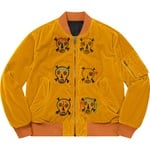 Supreme Clayton Patterson Supreme Skulls Embroidered Velvet MA-1 (SS21) - Gold