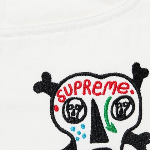 Supreme Clayton Patterson/Supreme Skulls Embroidered Regular Jean - White