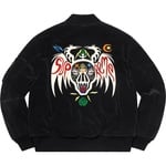 Supreme Clayton Patterson Supreme Skulls Embroidered Velvet MA-1 (SS21) - Black