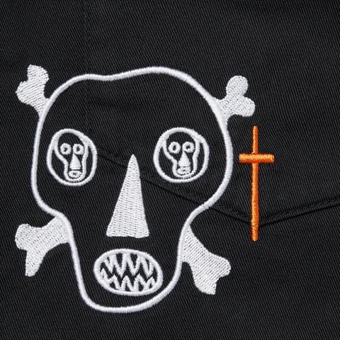 Supreme Clayton Patterson/Supreme Skulls Embroidered Work Shirt - Black