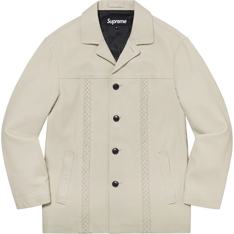 Supreme Braided Leather Overcoat - Sand