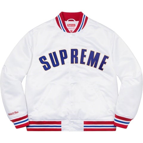 Supreme Supreme®/Mitchell & Ness® Satin Varsity Jacket - White