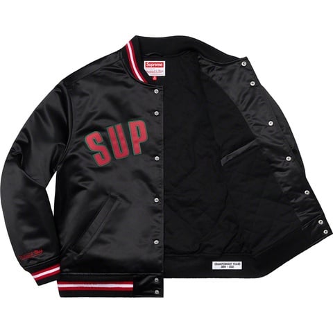 Supreme Supreme®/Mitchell & Ness® Satin Varsity Jacket - Black