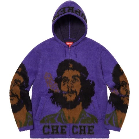 Supreme Che Hooded Zip Up Sweater - Purple