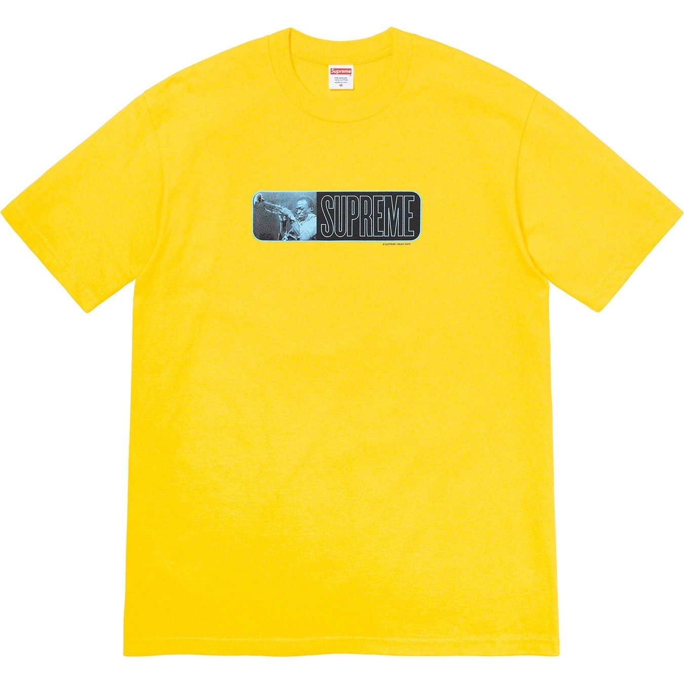 Supreme Miles Davis Tee (SS21) - Lemon - $44