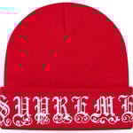 Supreme Old English Rhinestone Beanie (SS21) - Red