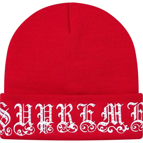 Old English Rhinestone Beanie - spring/summer 2021 - Supreme