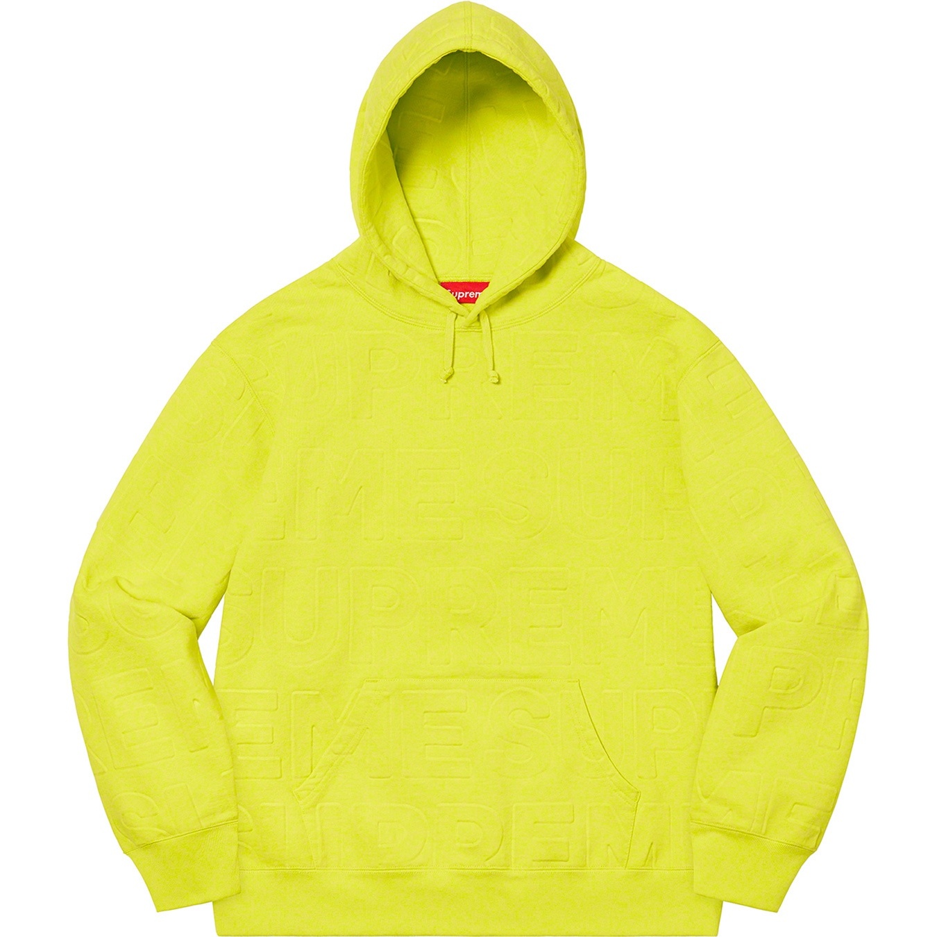 Supreme Embossed Logos Hooded Sweatshirt (SS21) - Acid Green - $158
