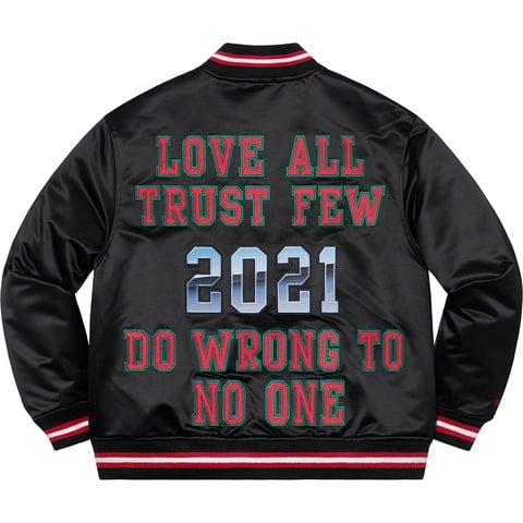 Supreme Supreme®/Mitchell & Ness® Satin Varsity Jacket - Black