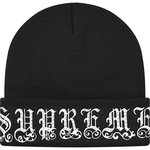 Supreme Old English Rhinestone Beanie (SS21) - Black