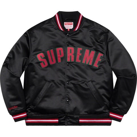 Supreme Supreme®/Mitchell & Ness® Satin Varsity Jacket - Black