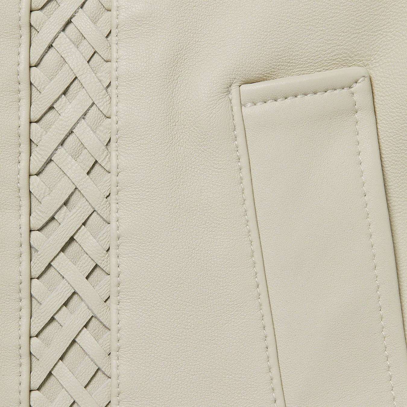 Supreme Braided Leather Overcoat (SS21) - Sand - $598