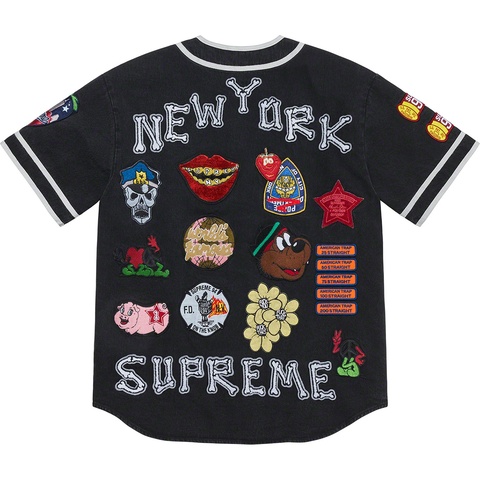 Patches Denim Baseball Jersey - spring/summer 2021 - Supreme