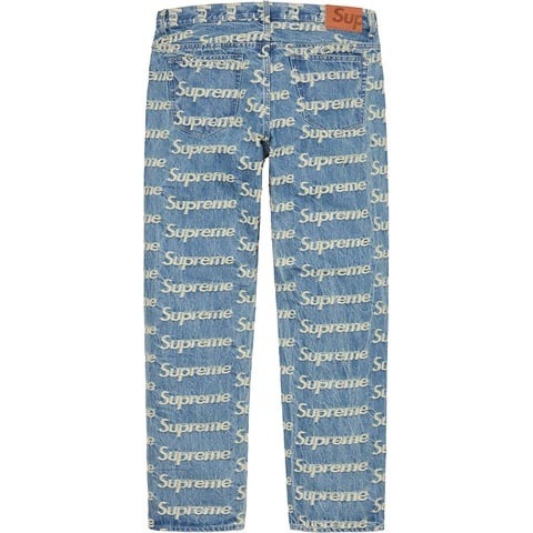 Supreme Frayed Logos Regular Jean - Blue